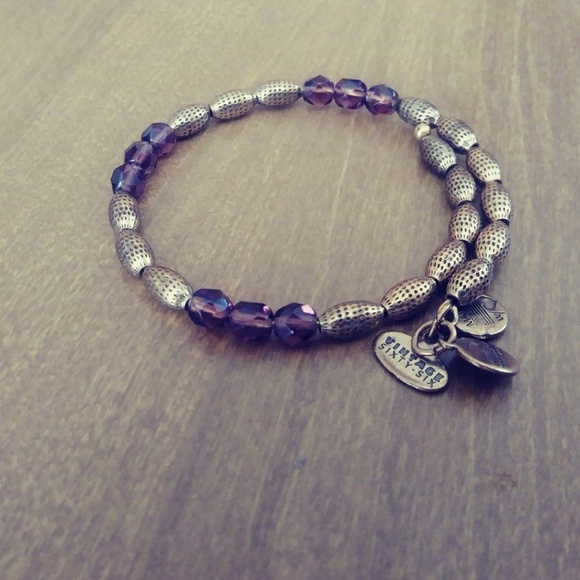 ALEX and ANI VINTAGE 66 purple Beaded GOLD Wrap - Picture 2 of 2